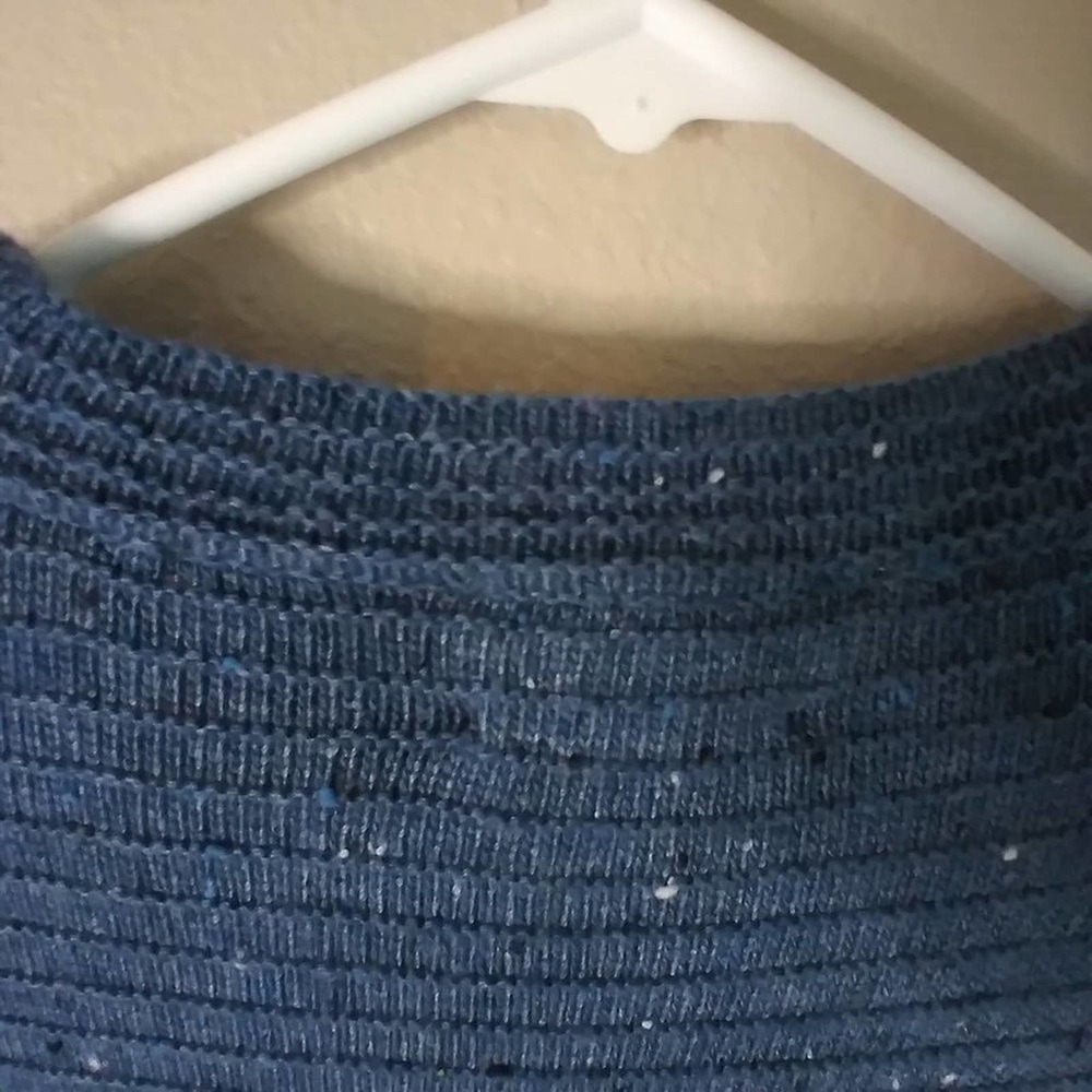 🦋 Andrea Jovine Blue Ribbed Pullover Sweater - Picture 6 of 6